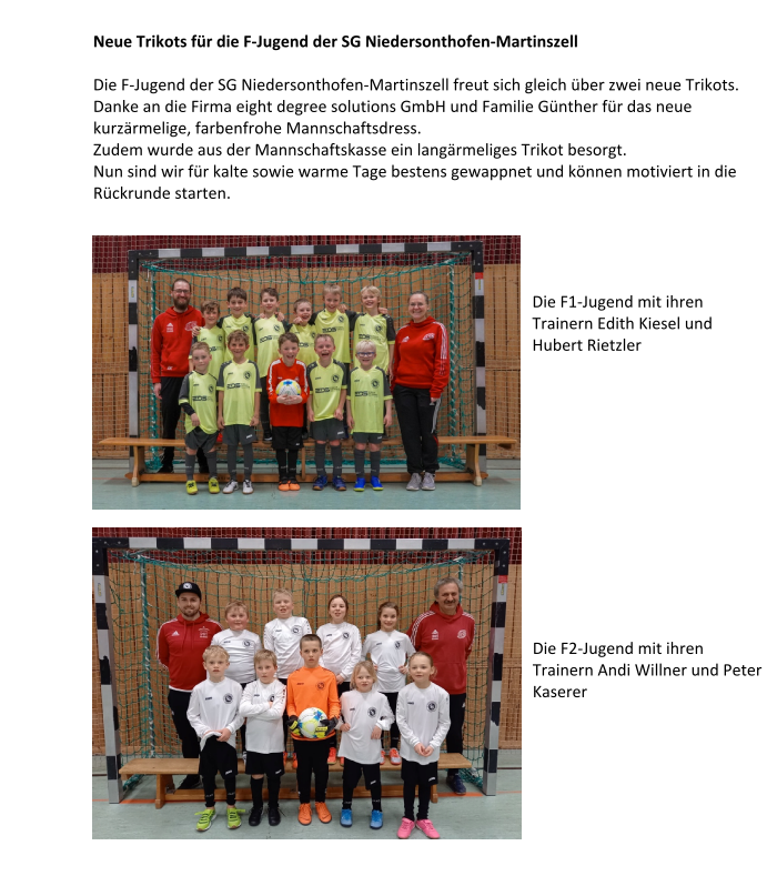 Neue Trikots F Jugend